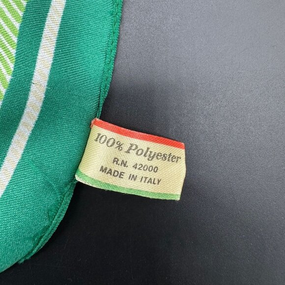 Vintage Italian Scarf Head Wrap Miss Ty Made in Italy Green St Patricks Day 80s - Picture 6 of 9